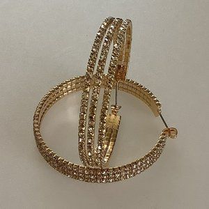 Crystal Goldtone Hoop Earrings